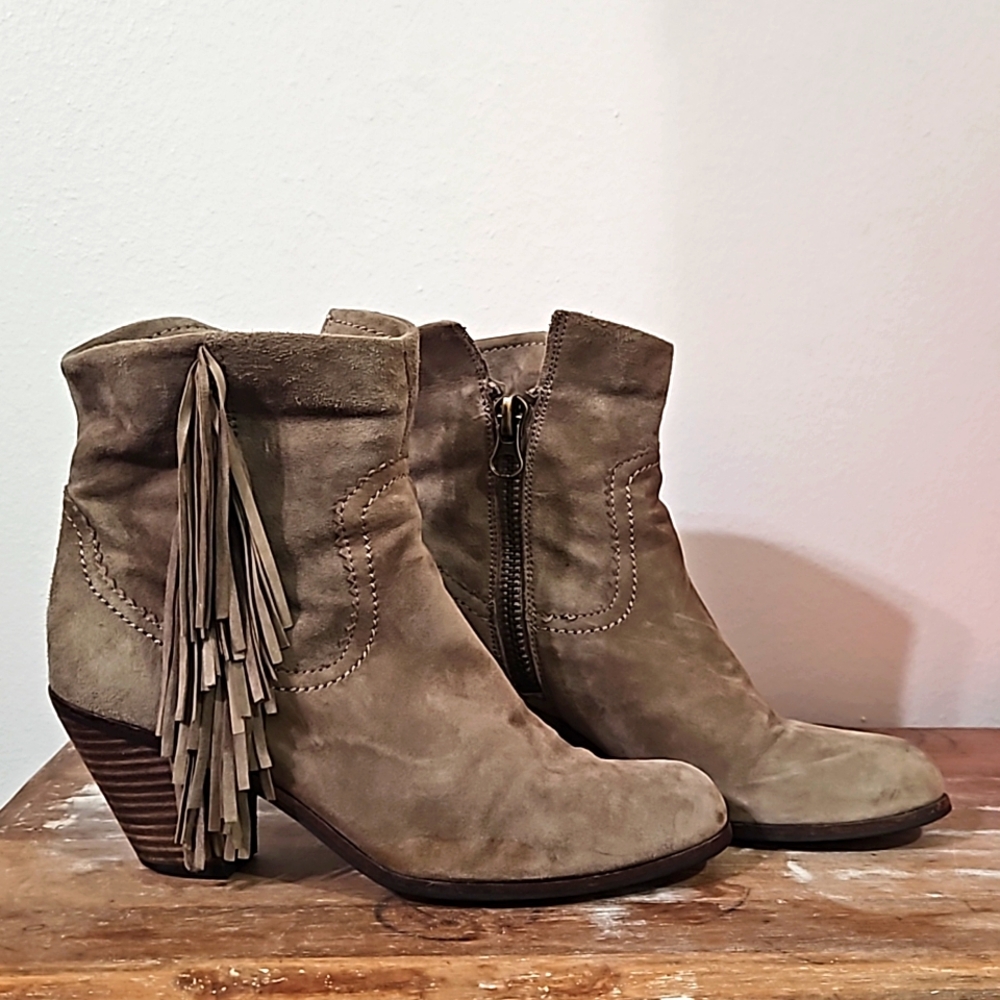 Sam Edelman Louie Fringe Western Ankle Bootie size 7 1/2